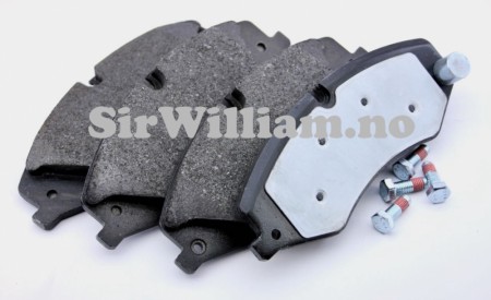 Bremseklosser, fram, sett