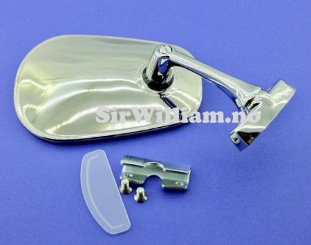 Ytterspeil, klemfeste, ovalt, flatt glass