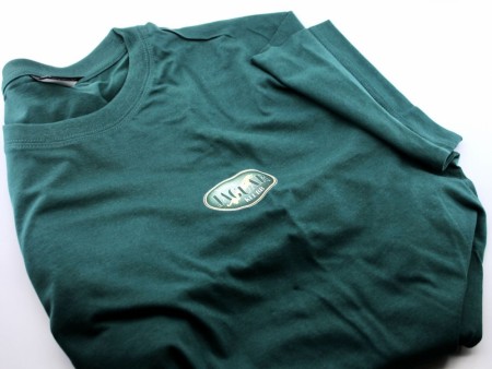 Grønn T-skjorte m/ trykt logo på bryst og rygg