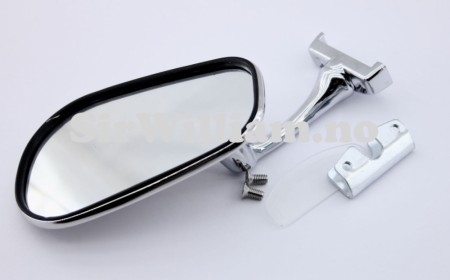 Sidespeil, ovalt, flat glass, klemfeste